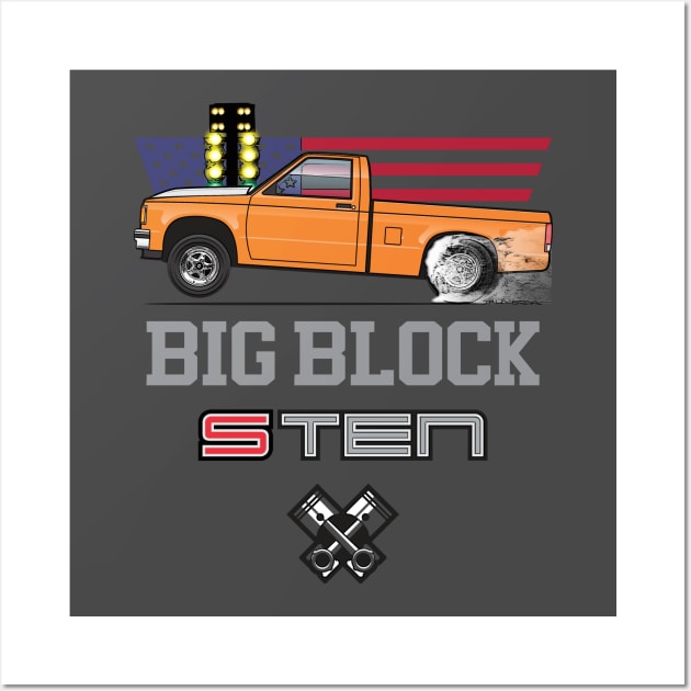 Big Block Orange Wall Art by JRCustoms44